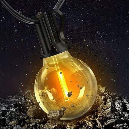 Guirlande lumineuse décorative LED pour extérieur 20xE12/1W/230V 20 m IP65 noire
