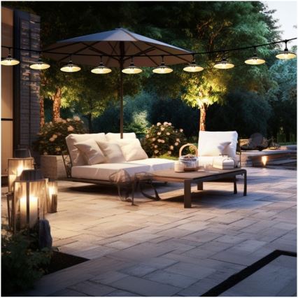 Guirlande lumineuse d'extérieur CRETE 10xE27/230V 15m IP44