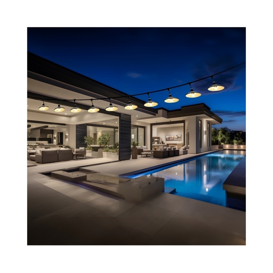 Guirlande lumineuse d'extérieur CRETE 10xE27/230V 15m IP44