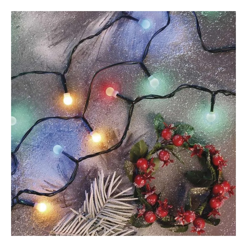 Guirlande lumineuse d'extérieur LED 80 LED, 8 modes, 13 m, multicolore, IP44