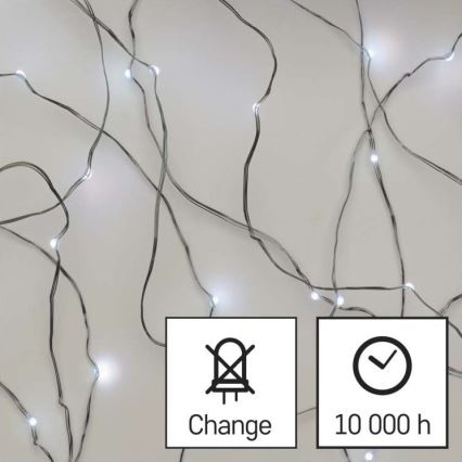 Guirlande lumineuse LED de Noël pour extérieur, 100 LED, 15 m, IP44, blanc froid