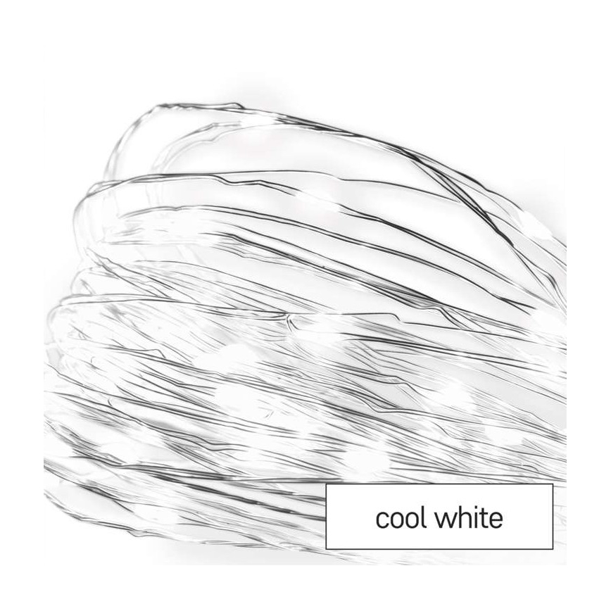 Guirlande lumineuse LED de Noël pour extérieur, 100 LED, 15 m, IP44, blanc froid
