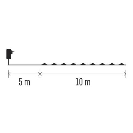 Guirlande lumineuse LED de Noël pour extérieur, 100 LED, 15 m, IP44, blanc froid
