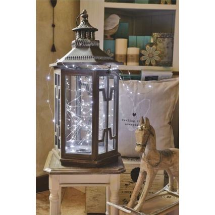Guirlande lumineuse LED de Noël pour l'extérieur, 40 LED / 9 m, IP44, blanc froid