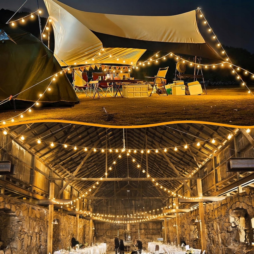 Guirlande lumineuse LED décorative d'extérieur 36xE12/1W/230V 22,35 m IP65 noire