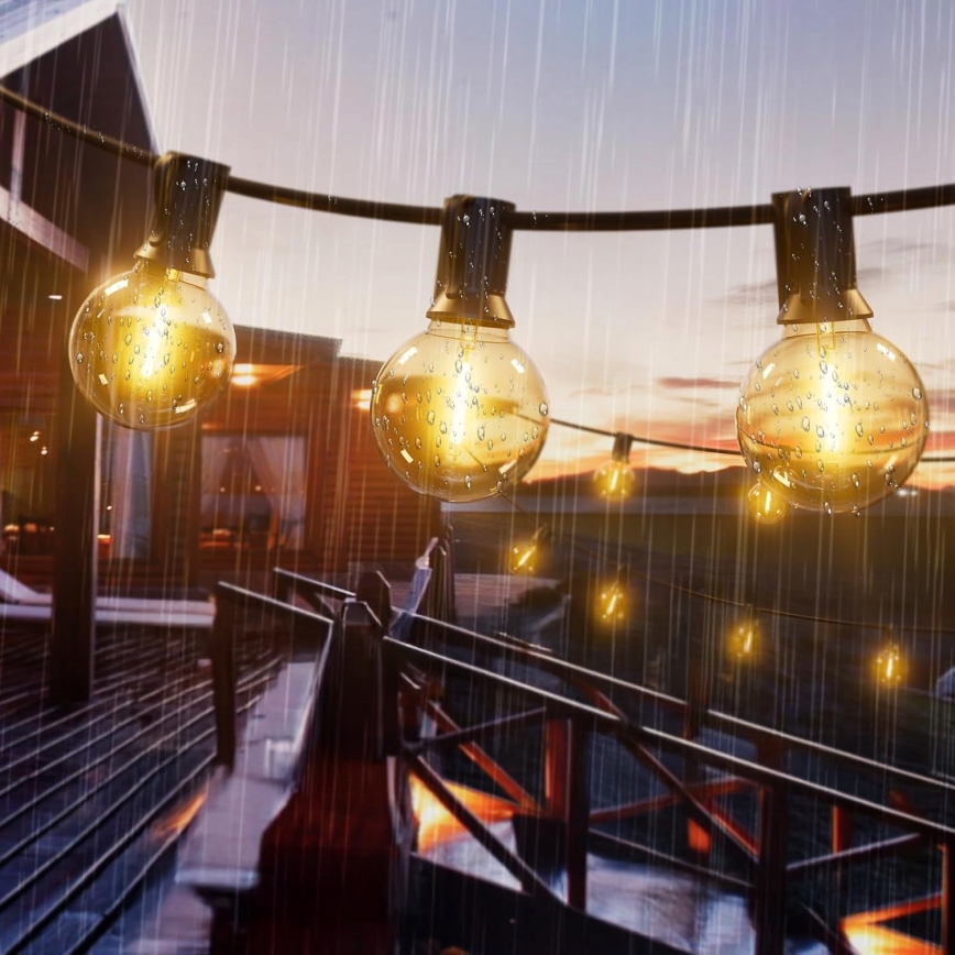 Guirlande lumineuse LED décorative d'extérieur 36xE12/1W/230V 22,35 m IP65 noire