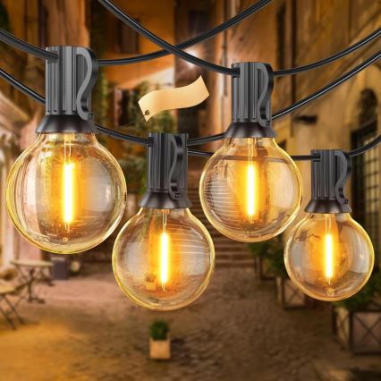 Guirlande lumineuse LED décorative d'extérieur 36xE12/1W/230V 22,35 m IP65 noire