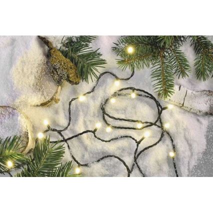 Guirlande lumineuse LED d'extérieur 120 LED / 8 modes, 17 m, IP44, blanc chaud