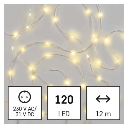 Guirlande lumineuse LED d'extérieur 120xLED/17m IP44 blanc chaud