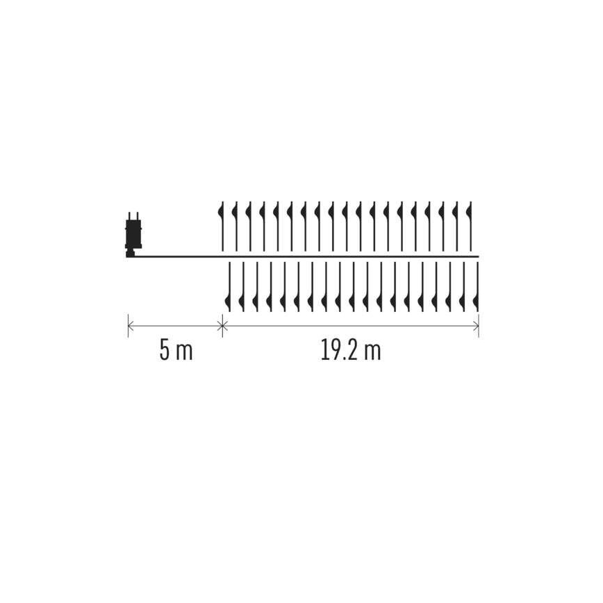 Guirlande lumineuse LED d'extérieur 1920 LED, 8 fonctions, 19,2 m, IP44, multicolore