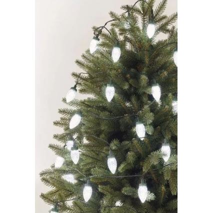 Guirlande lumineuse LED d'extérieur 50 LED, 8 fonctions, 14,8 m, IP44, blanc froid