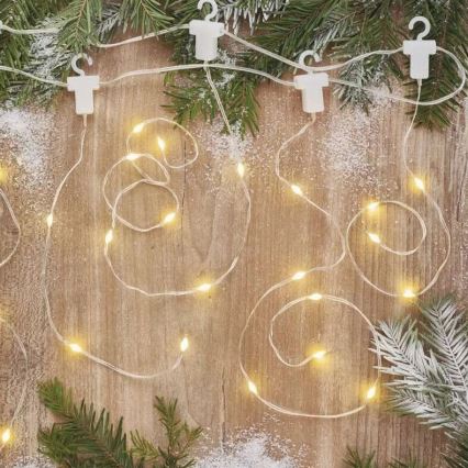 Guirlande lumineuse LED d'extérieur, 54 LED / 8 fonctions, 6,7 x 0,7 m, IP44, blanc chaud