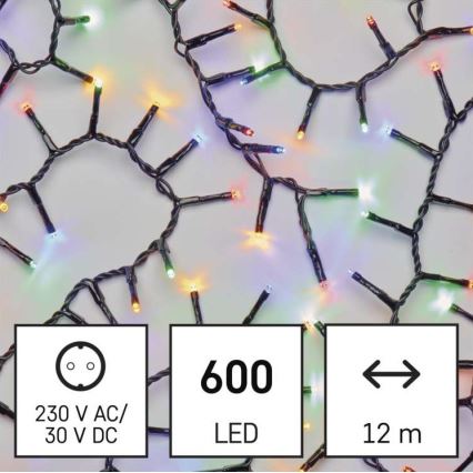 Guirlande lumineuse LED d'extérieur 600 LED / 17 m, IP44, multicolore