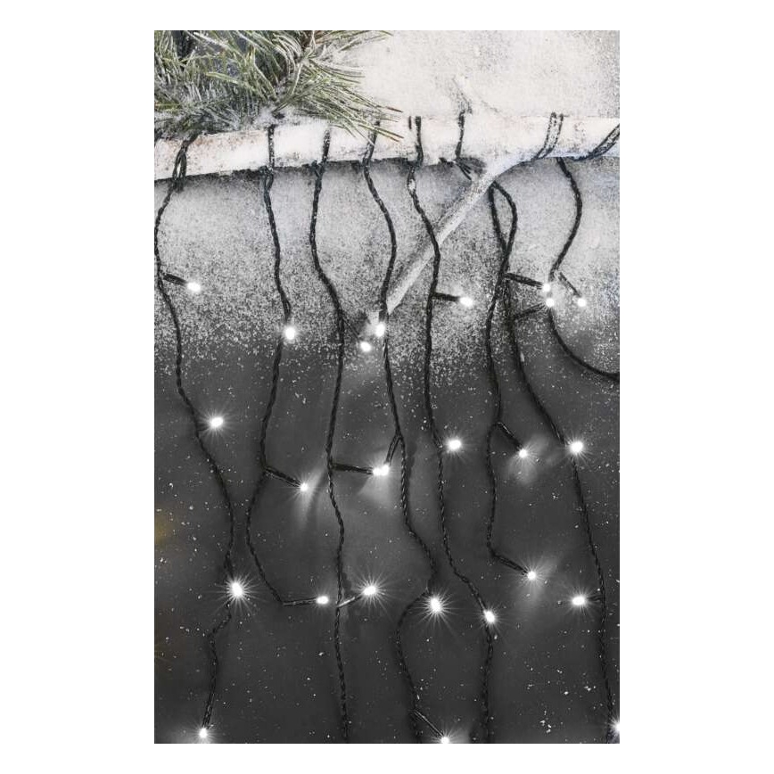 Guirlande lumineuse LED d'extérieur 600 LED, 8 modes, 15 m, IP44, blanc froid