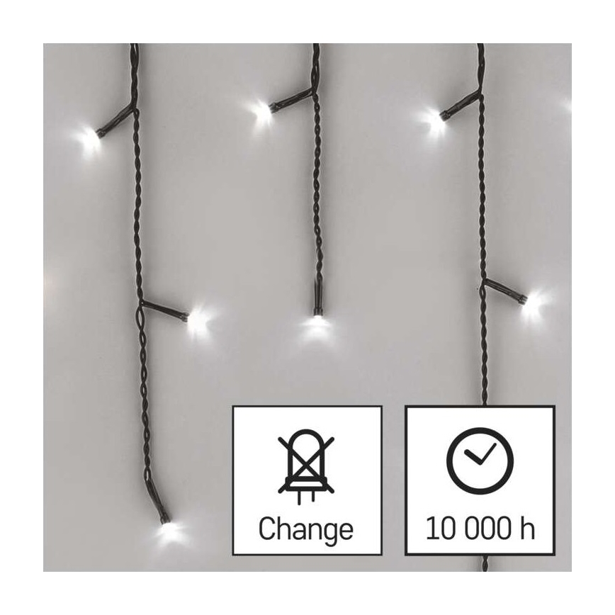 Guirlande lumineuse LED d'extérieur 600 LED, 8 modes, 15 m, IP44, blanc froid