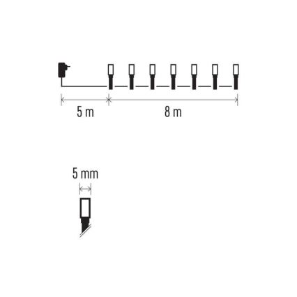Guirlande lumineuse LED d'extérieur 80 LED / 13 m IP44, blanc froid
