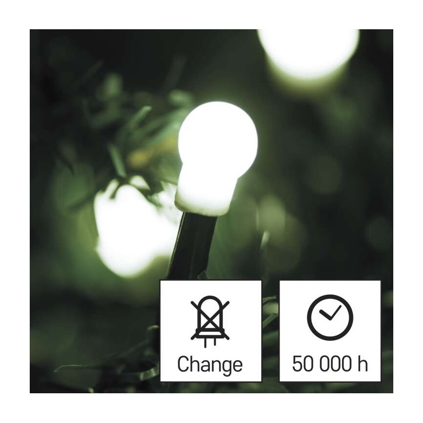 Guirlande lumineuse LED d'extérieur 80 LED/13 m IP44, blanc froid