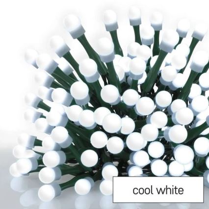 Guirlande lumineuse LED extérieure pour Noël — 80 LED, 8 fonctions, 13 m, blanc froid, IP44