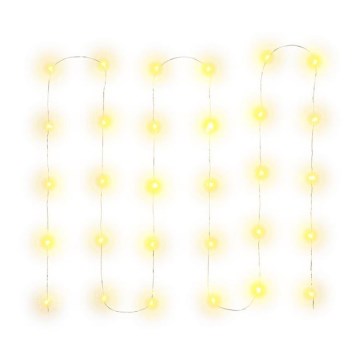 Guirlande lumineuse LED — 30 LED, alimentation 3x AA, 3,3 m, blanc chaud