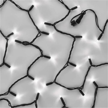 Guirlande raccordable 50xLED/5m IP44 blanc froid noir