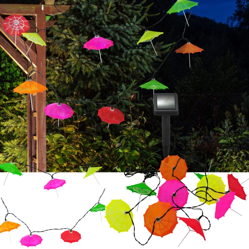 Guirlande solaire 10xLED/1,2V 300 mAh 3,8 m IP44 parapluies