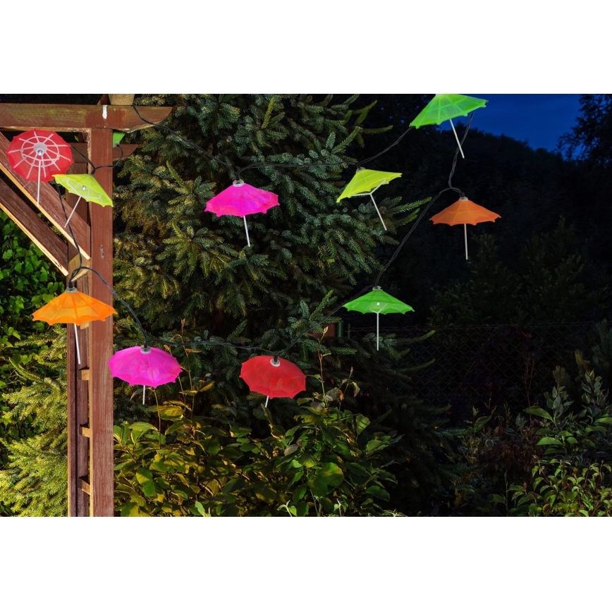 Guirlande solaire 10xLED/1,2V 300 mAh 3,8 m IP44 parapluies
