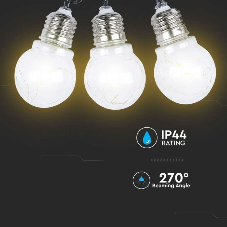 Guirlande solaire 10xLED/1W/1,2V 2 m IP44 3000K