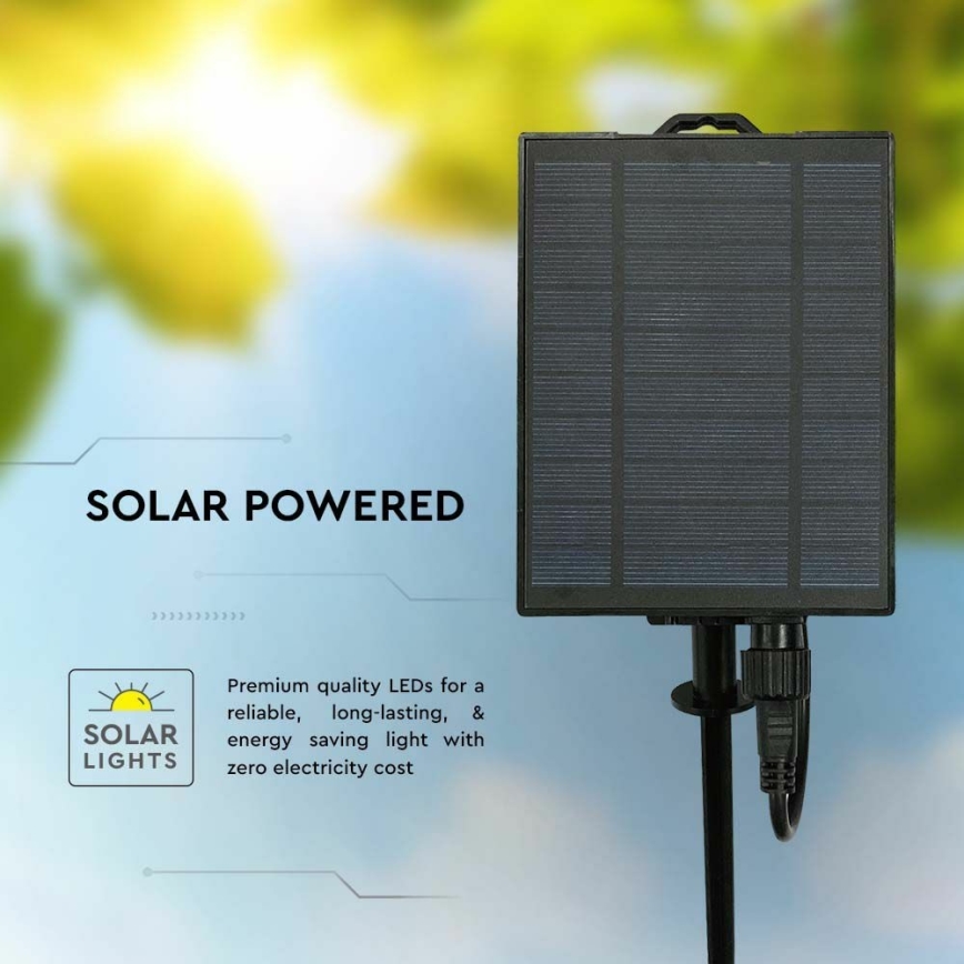 Guirlande solaire 15xLED/0,2W/3,7V 15,6 m 3000K IP44