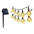 Guirlande solaire 30xLED/0,12W/1,2V 1xAA 3000K IP44 400 mAh
