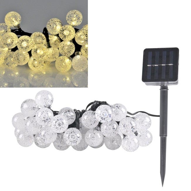 Guirlande solaire 30xLED/8 fonctions 300 mAh 4,9m IP44 blanc chaud