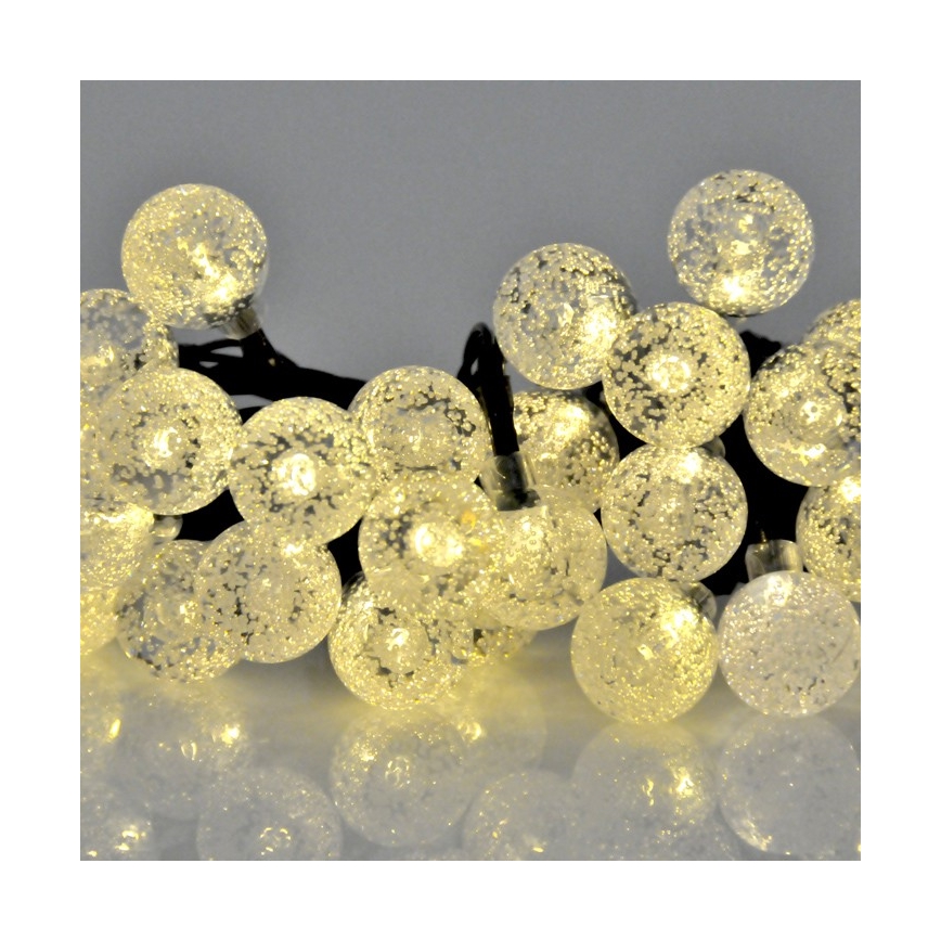 Guirlande solaire 30xLED/8 fonctions 300 mAh 4,9m IP44 blanc chaud
