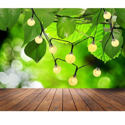 Guirlande solaire 30xLED/8 fonctions 300 mAh 4,9m IP44 blanc chaud