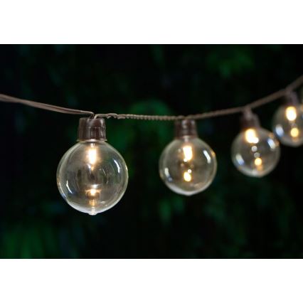 Guirlande solaire décorative 30 LED — 8 fonctions, batterie 500 mAh, 10,6 m, IP67, blanc chaud