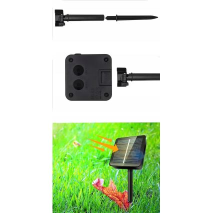 Guirlande solaire décorative 50 LED / 8 fonctions, 500 mAh, 9,5 m, IP67, blanc chaud