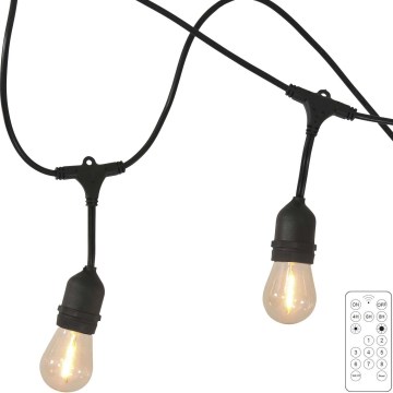 Guirlande solaire extérieure LED à intensité variable PARTY 10xE27/3,7V 10 m IP44 + télécommande