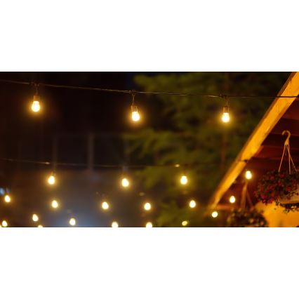 Guirlande solaire extérieure LED à intensité variable PARTY 10xE27/3,7V 10 m IP44 + télécommande