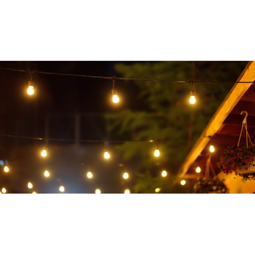 Guirlande solaire extérieure LED à intensité variable PARTY 10xE27/3,7V 10 m IP44 + télécommande