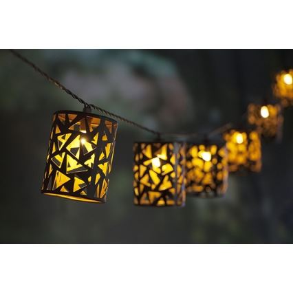 Guirlande solaire LED 10xE12/3,65m 600 mAh IP44 blanc chaud