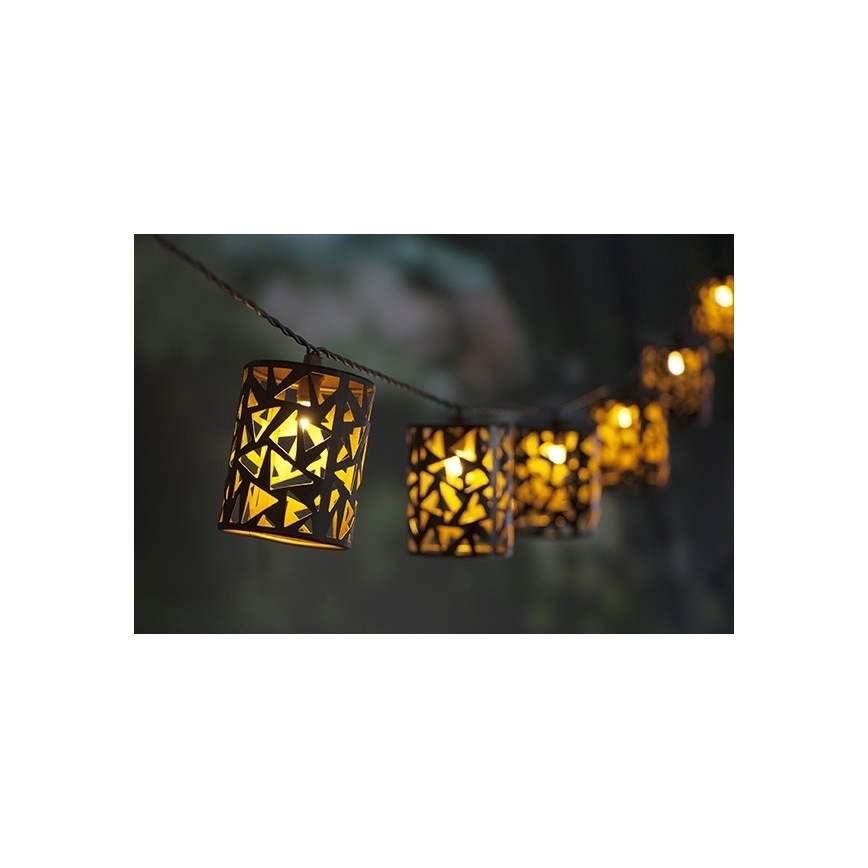 Guirlande solaire LED 10xE12/3,65m 600 mAh IP44 blanc chaud
