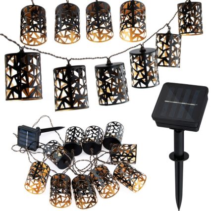 Guirlande solaire LED 10xE12/3,65m 600 mAh IP44 blanc chaud