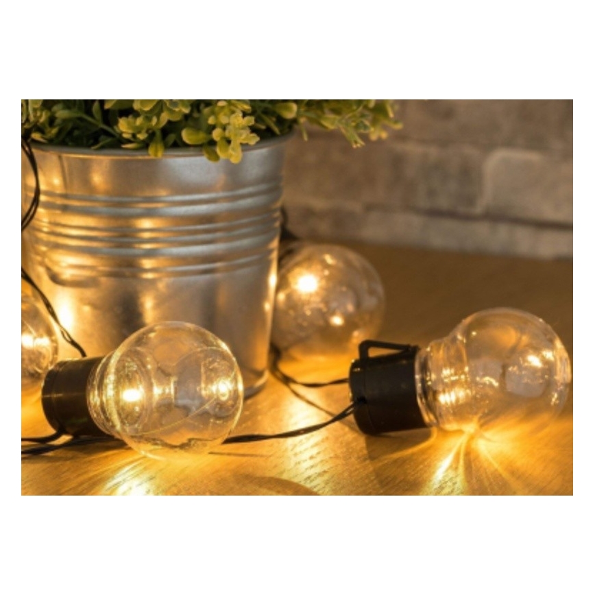 Guirlande solaire LED 10xLED/2m IP44 blanc chaud