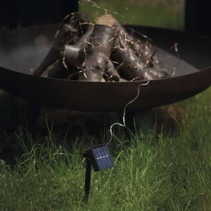 Guirlande solaire LED LED/2,4W/1,2V 1xAA 15 m IP44 3000K 600 mAh