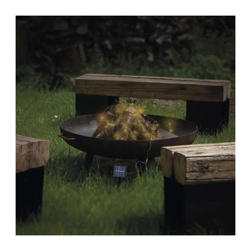 Guirlande solaire LED LED/2,4W/1,2V 1xAA 15 m IP44 3000K 600 mAh