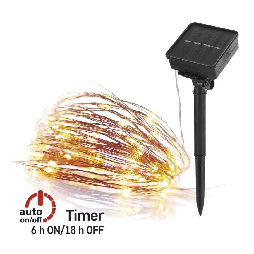 Guirlande solaire LED LED/2,4W/1,2V 1xAA 15 m IP44 3000K 600 mAh