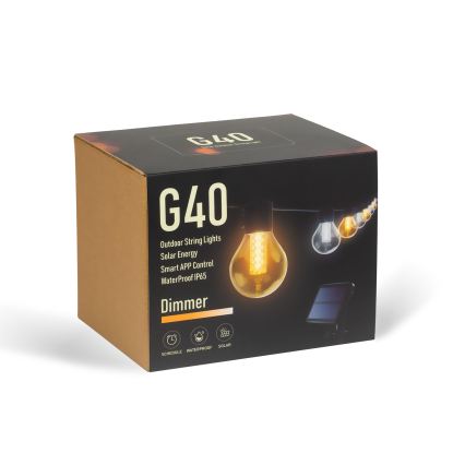 Guirlande LED solaire dimmable 15 LED/1,5W/3,7/5V 2700-10000K 2200 mAh 9 m IP65 noire + télécommande