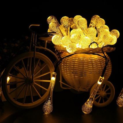 Guirlande solaire LED avec capteur crépusculaire 20xLED/0,72W/1,2V 600 mAh 4,7m IP44