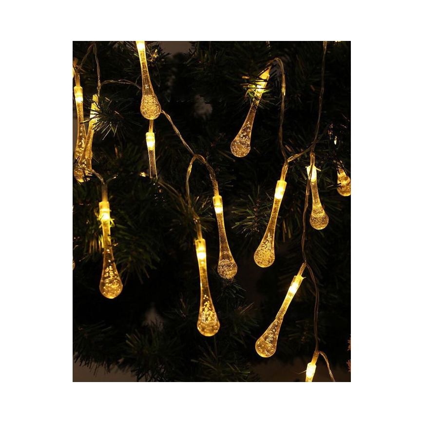 Guirlande solaire LED avec capteur crépusculaire 20xLED/0,72W/1,2V 600 mAh 4,7m IP44