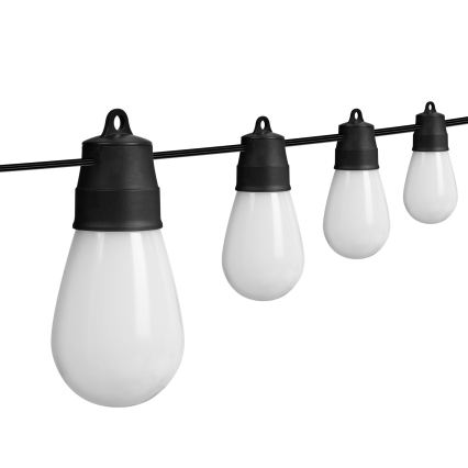 Guirlande solaire LED RGBIC à intensité variable 15xLED/1,3W/3,7/5V 2200 mAh 8 m IP65 noire + télécommande