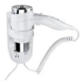 Haardroger met houder 11x24 cm zilver/wit