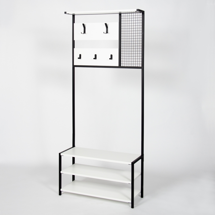 Hal Wandkast NOMAD 182x78 cm wit/zwart